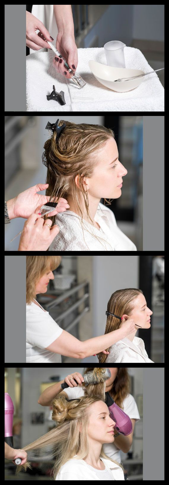 Paso a paso del tratamiento Bótox para el cabello del salón Cheska con María León