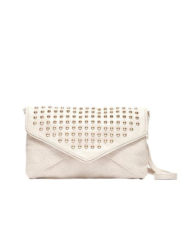 Bolso blanco con tachuelas - Blanco