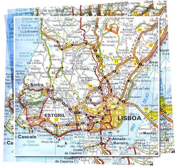 Mapa de Portugal y localización de Sintra
