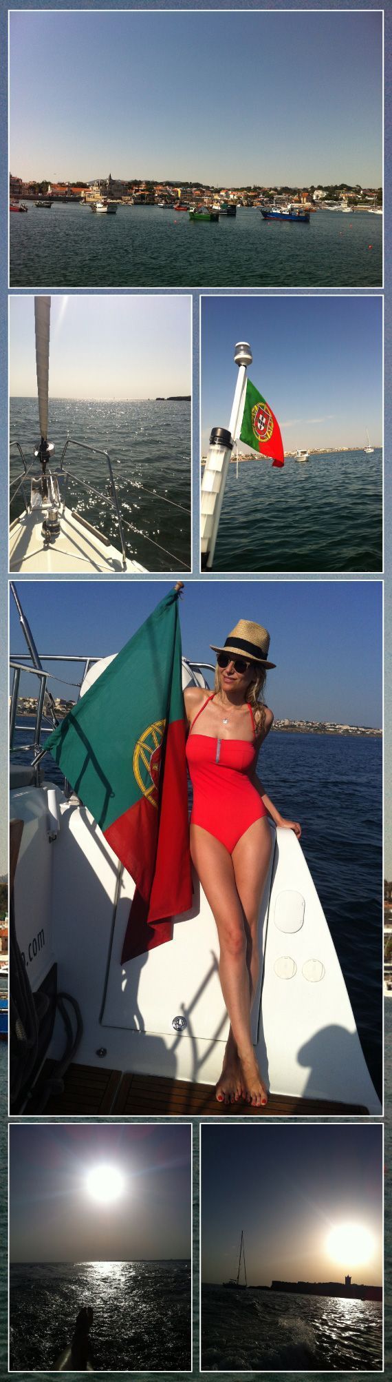 María León disfrutando de un paseo en barco y un baño en el mar.