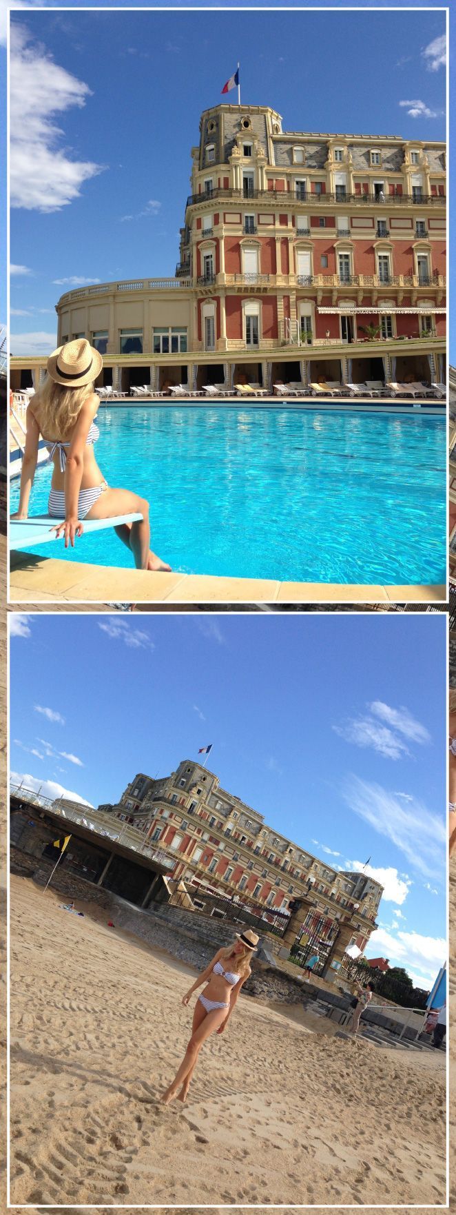 María León en la piscina de Hôtel du Palais de Biarritz