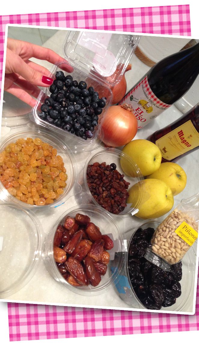 Ingredientes para la receta del pavo