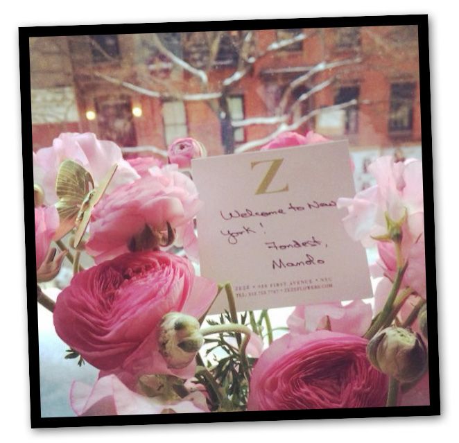 Flores enviadas por Manolo Blahnik al hotel en el que se alojaba María León
