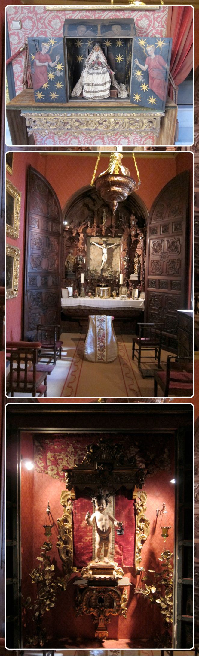 En la capilla se puede ver un retablo de estilo barroco hecho de caoba, y un Cristo filipino del siglo XVIII En la capilla se puede ver un retablo de estilo barroco hecho de caoba, y un Cristo filipino del siglo XVIII
