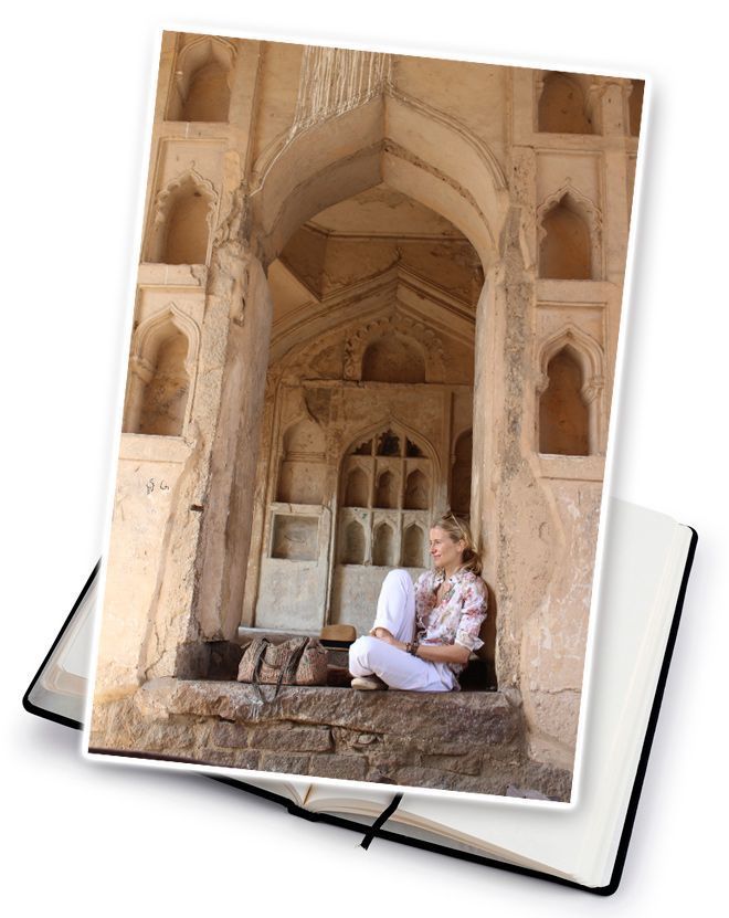 María León en el interior del fuerte de Golconda - Hyderabad