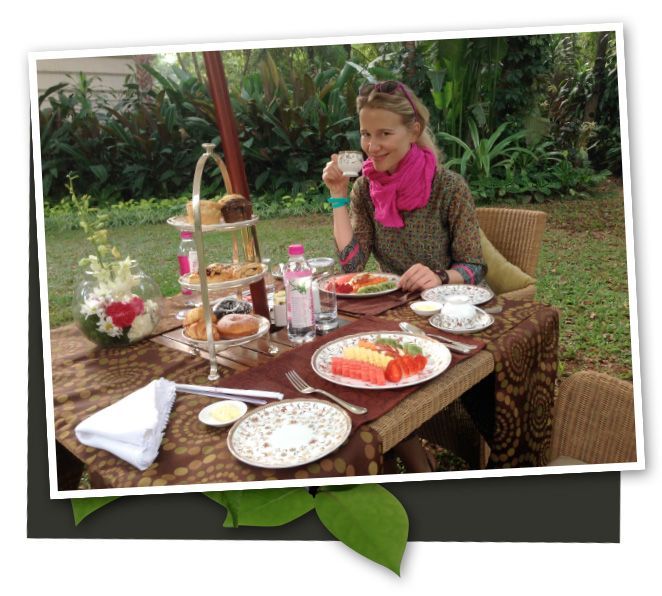 María León cogiendo fuerzas en el hotel TAJ WEST END 