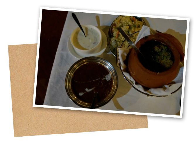 Nuestra cena en el hotel