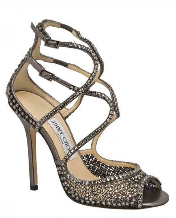 Sandalias, tipo joya, en gris oscuro de jimmy-choo