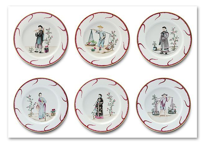 Vajilla modelo Chinoiserie de Alberto Pinto, porcelana de Limoges pintada a mano Vajilla modelo Chinoiserie de Alberto Pinto, porcelana de Limoges pintada a mano