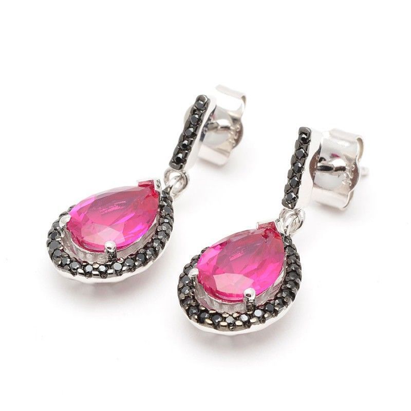 Pendientes estilo lagrima en color fucsia Pendientes estilo lagrima en color fucsia