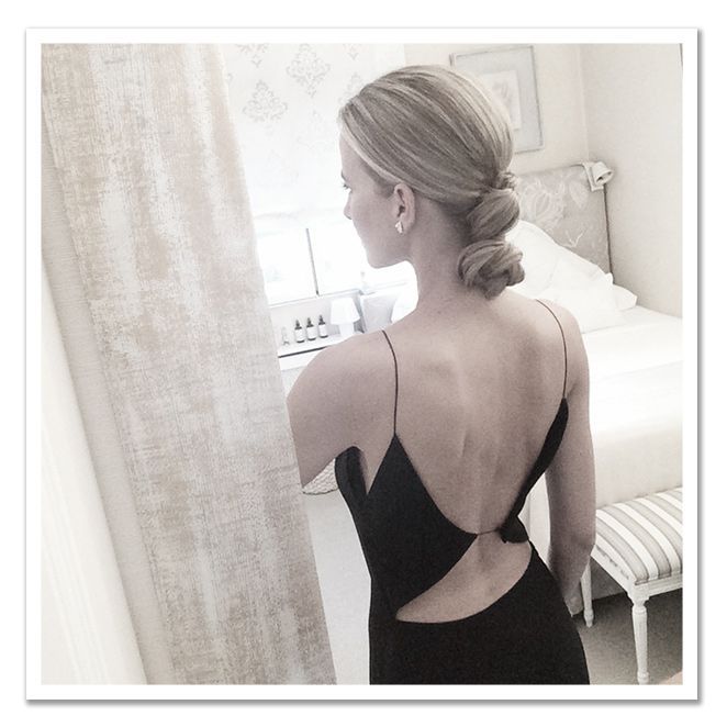 María León con el vestido Pedro del Hierro para la fiesta Vanity Fair