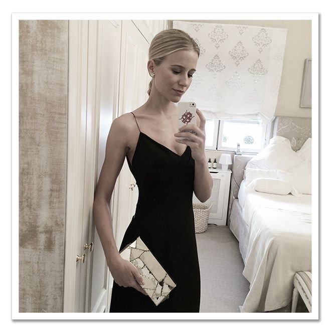 María León con el vestido Pedro del Hierro para la fiesta Vanity Fair