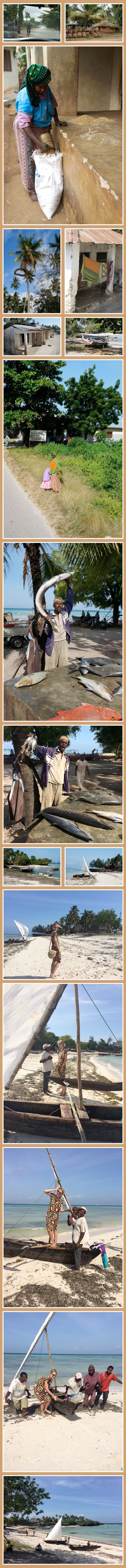 Visita en Zanzíbar de un pueblo de pescadores donde estuvimos conversando con los pescadores y viendo como limpiaban sus barquitos de vela y de madera llamados dhow (son icónicos de Zanzíbar).