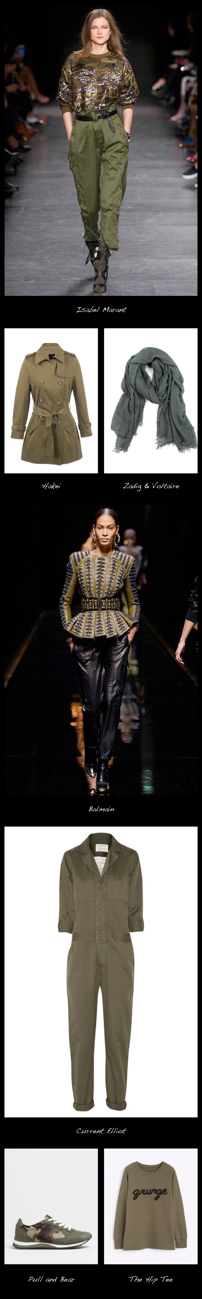 El caqui. Va a ser el color de esta temporada. Y es que Balmain e Isabel Marant han sido los culpables de que las prendas de inspiración militar sean todo un must este invierno. El caqui. Va a ser el color de esta temporada. Y es que Balmain e Isabel Marant han sido los culpables de que las prendas de inspiración militar sean todo un must este invierno.