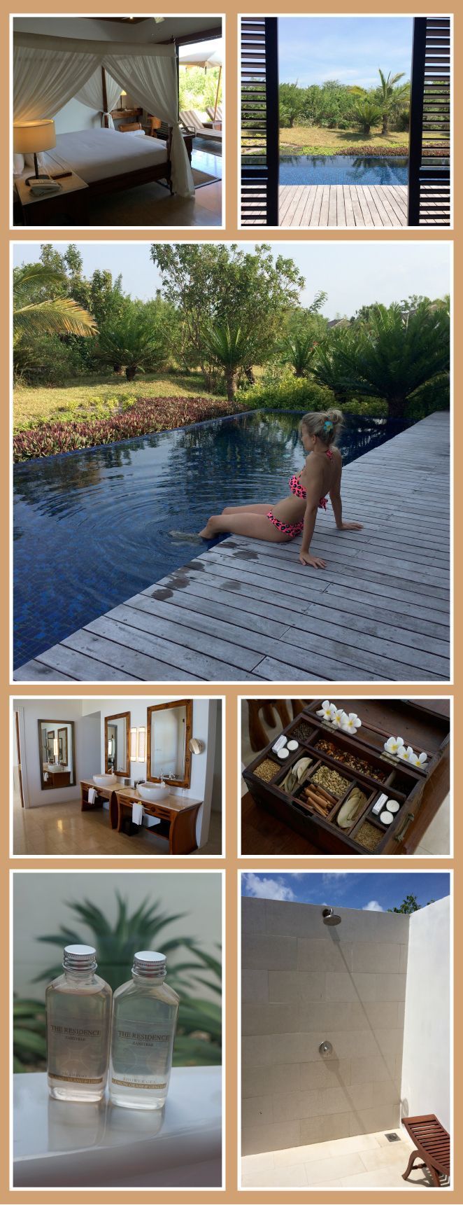 La villa que nos adjudicaron (Frangipani Garden Pool Villa) tenía dos habitaciones y piscina privada. Una auténtica pasada!!