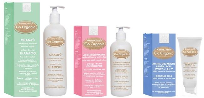 La línea capilar antienvejecimiento de Farma Dorsch + Go Organic
