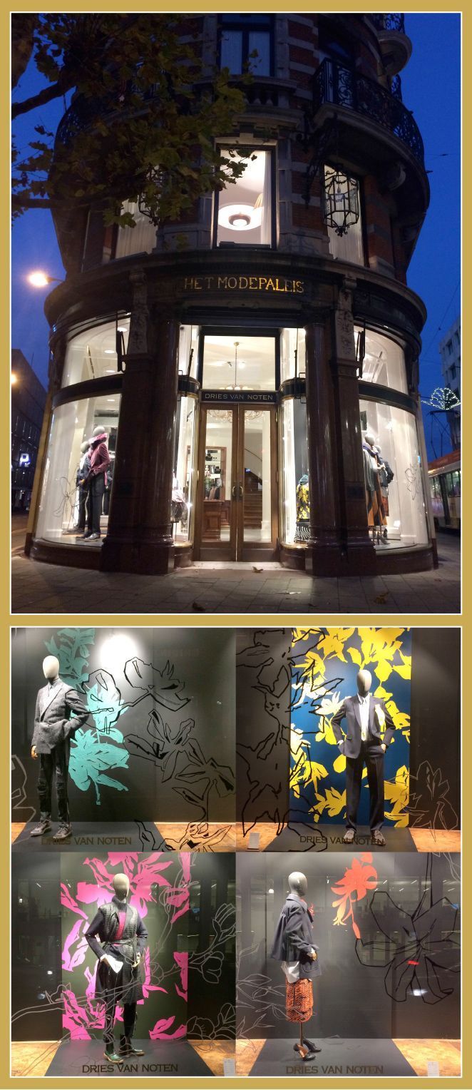 La Calle Nationalestraat donde está la tienda emblemática de Dries van Notten en el edificio antiguo Het ModePaleis.