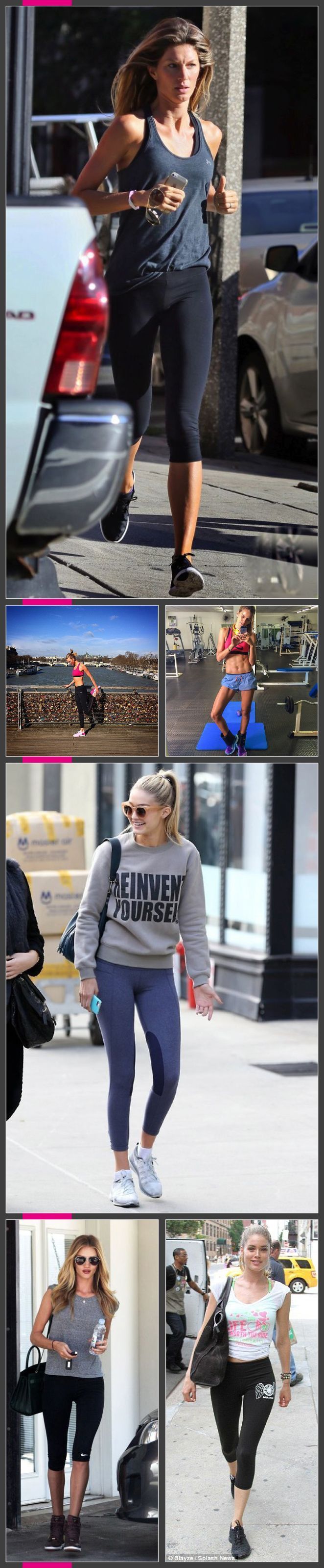 Gisele, Karlie Kloss, Gigi Hadid, Iza Goulart, Candince Huffine y Doutzen Kroes se dejan ver a diario con estilismos deportivos muy cómodos y favorecedores!