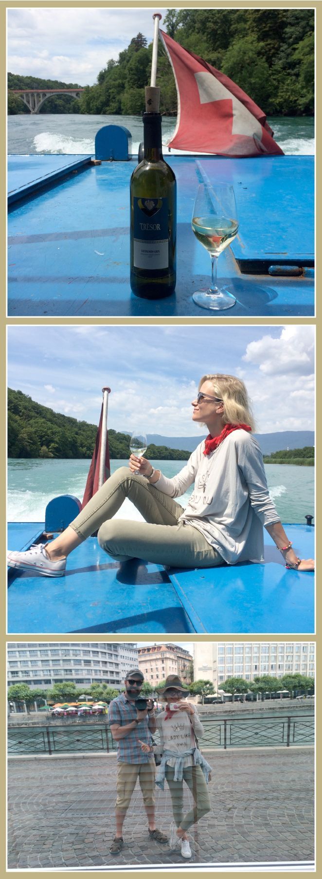 Después de este plan de campo bicicletero, la manera más relajante de volver al centro de la ciudad es en barco mientras disfrutas de una cata de vino suizos.