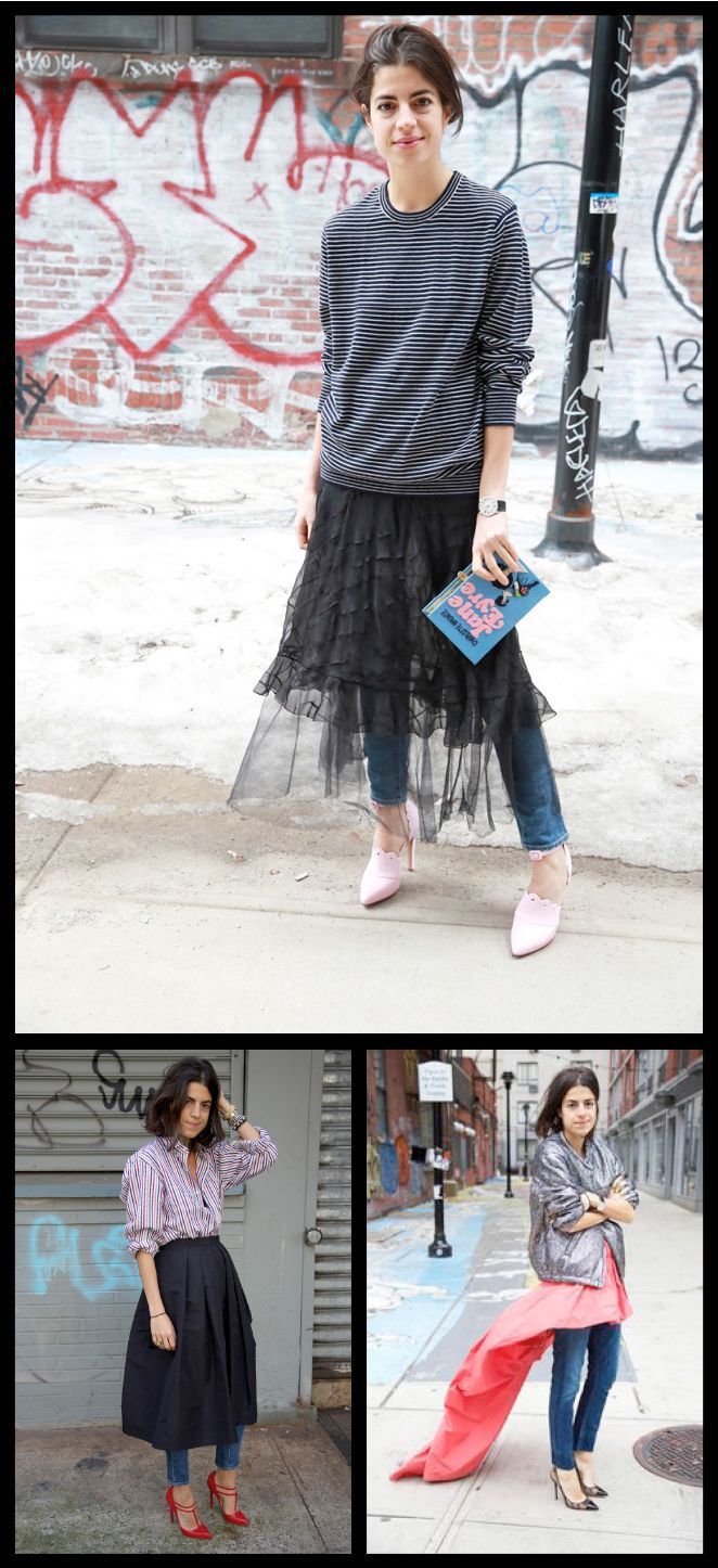 Además, ella es una auténtica especialista en las combinaciones del denim para looks de noche!