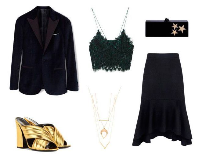 Y para una cena de las que se alargan entre amigas, combínala con un delicado toque lencero y una falda midi con volúmenes, un look ganador!