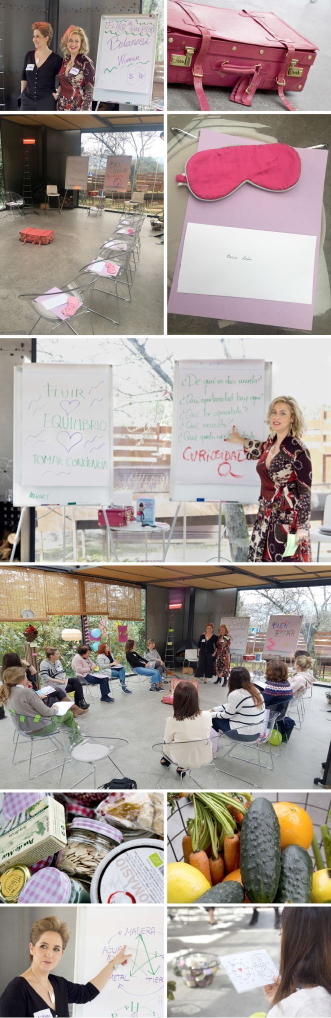 Las encargadas de dirigir el taller motivacional del que formamos parte fueron Blanca Holanda (Entrenadora Neuro-Motivacional y Escritora) y Mercedes Torre (Periodista y Terapeuta en Medicina Tradicional China). Ellas nos ayudaron, con gran maestría, a descubrir algunas de las claves más importante del bienestar.