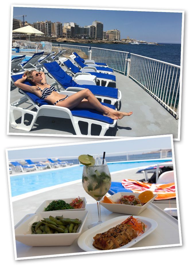Pasar el relajado día junto al mar en el Club de Mar “Kuta Beach Club” donde hay una agradable piscina, tienen acceso al mar y hay rica comida.