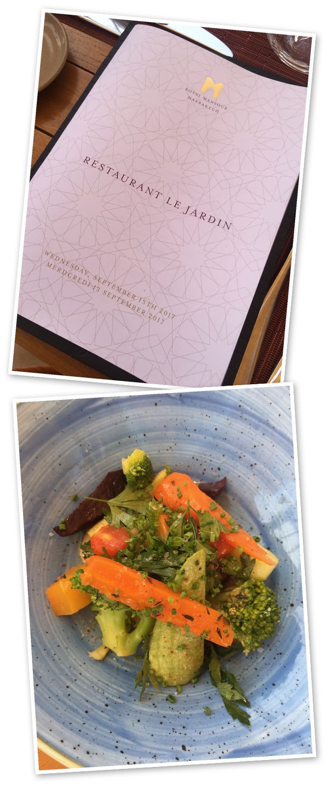 Para la época de verano, recomiendo el Restaurante Le Jardin en Royal Mansour para disfrutar de un agradable día de piscina y un almuerzo saludable con los productos de la zona.
